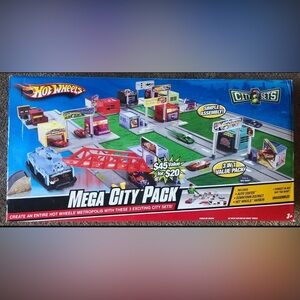 Hot Wheels Mega City Playset - Blue and Red
